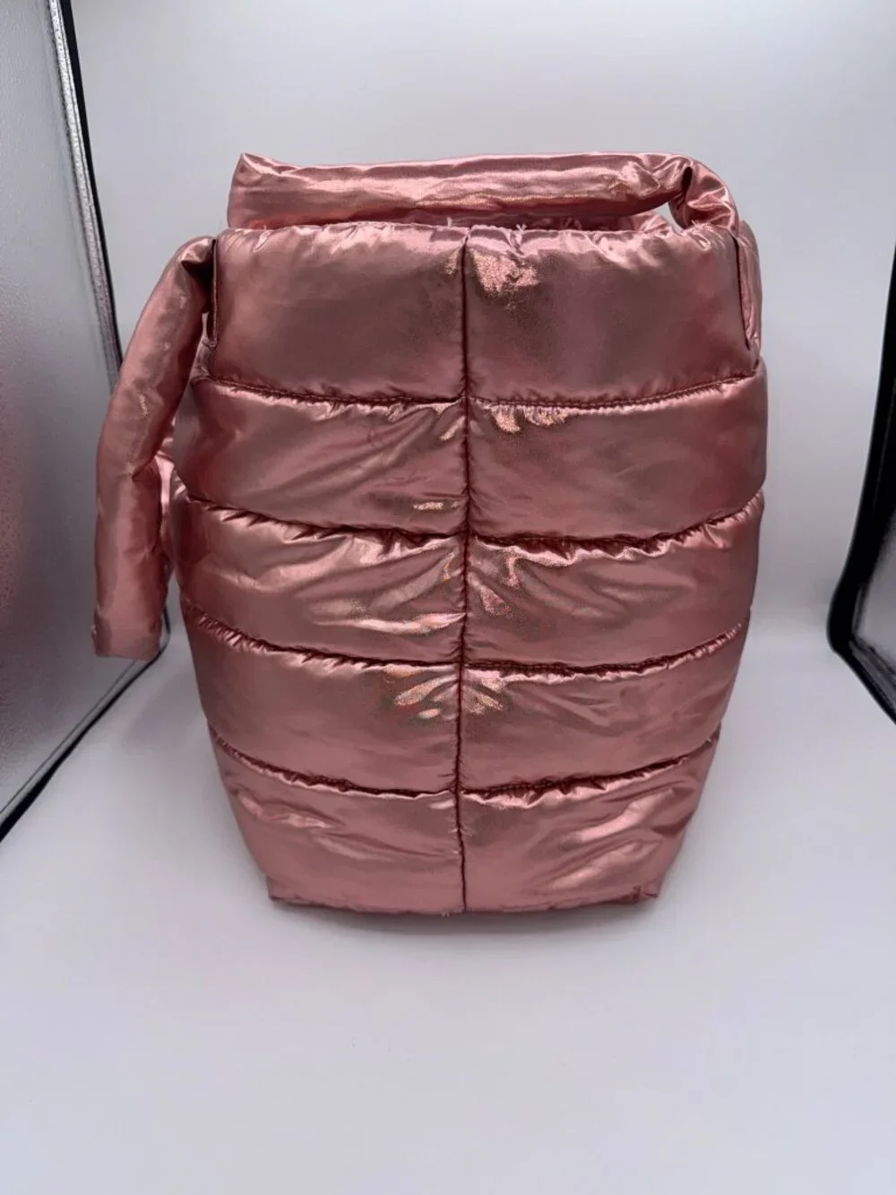 Justice Live Justice Rose Gold Metallic Puffer Tote Bag